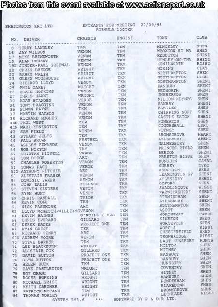 Event programme page