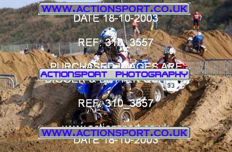 Photo: 310_3557 ActionSport Photography 18,19/10/2003 Weston Beach Race  _1_QuadsAndSidecars #33