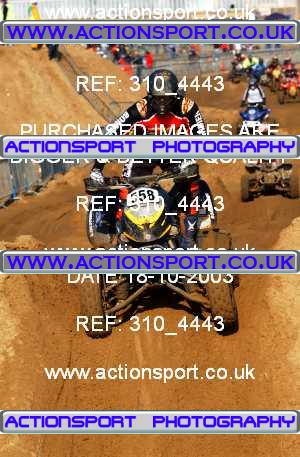 Photo: 310_4443 ActionSport Photography 18,19/10/2003 Weston Beach Race  _1_QuadsAndSidecars #558