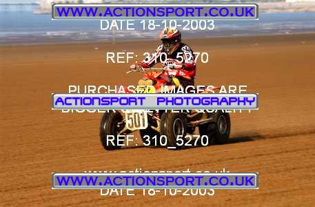 Photo: 310_5270 ActionSport Photography 18,19/10/2003 Weston Beach Race  _1_QuadsAndSidecars #501