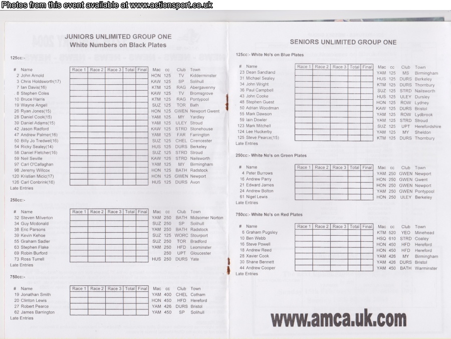 Event programme page