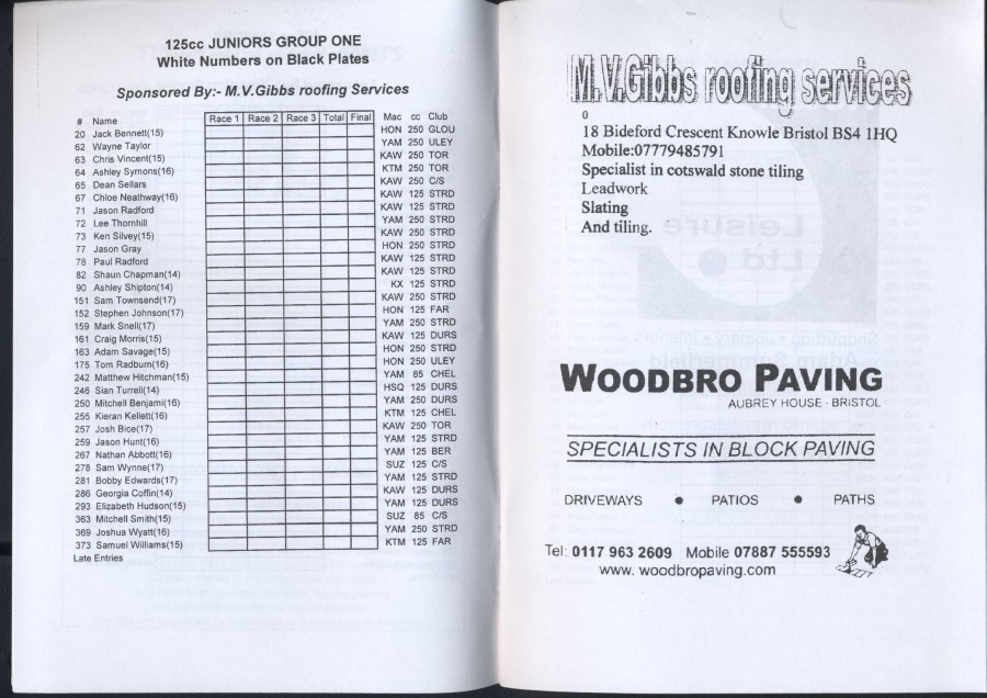 Event programme page