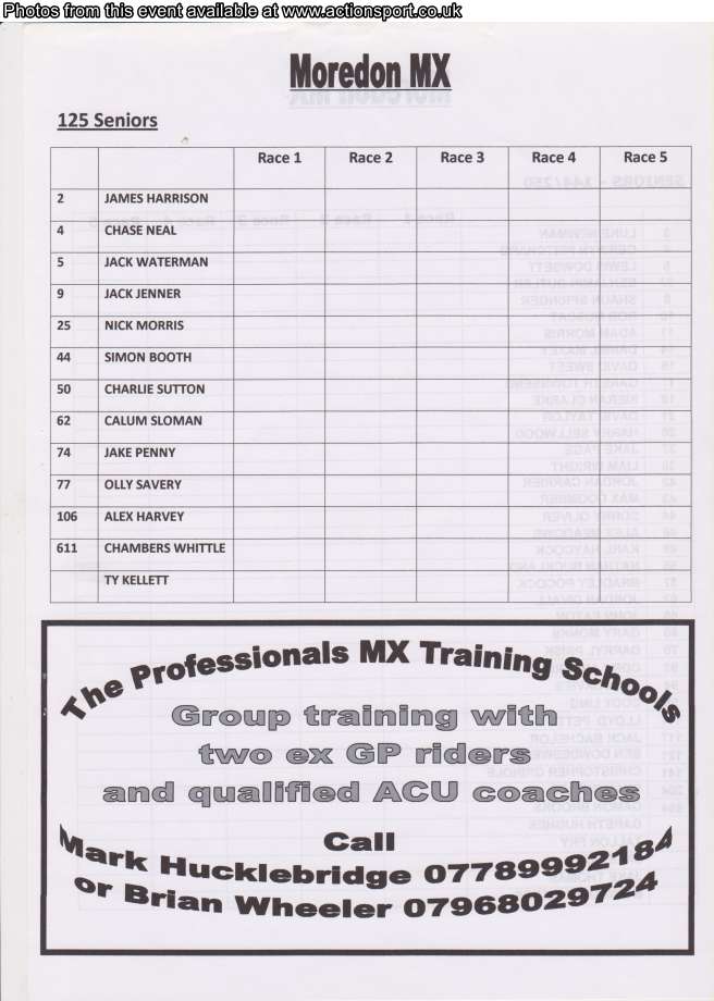 Event programme page