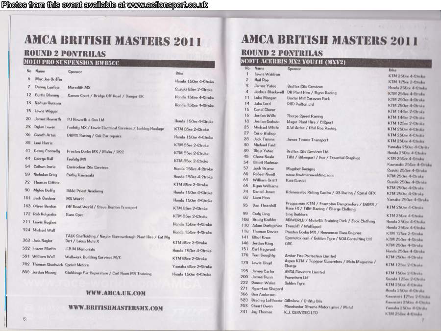 Event programme page