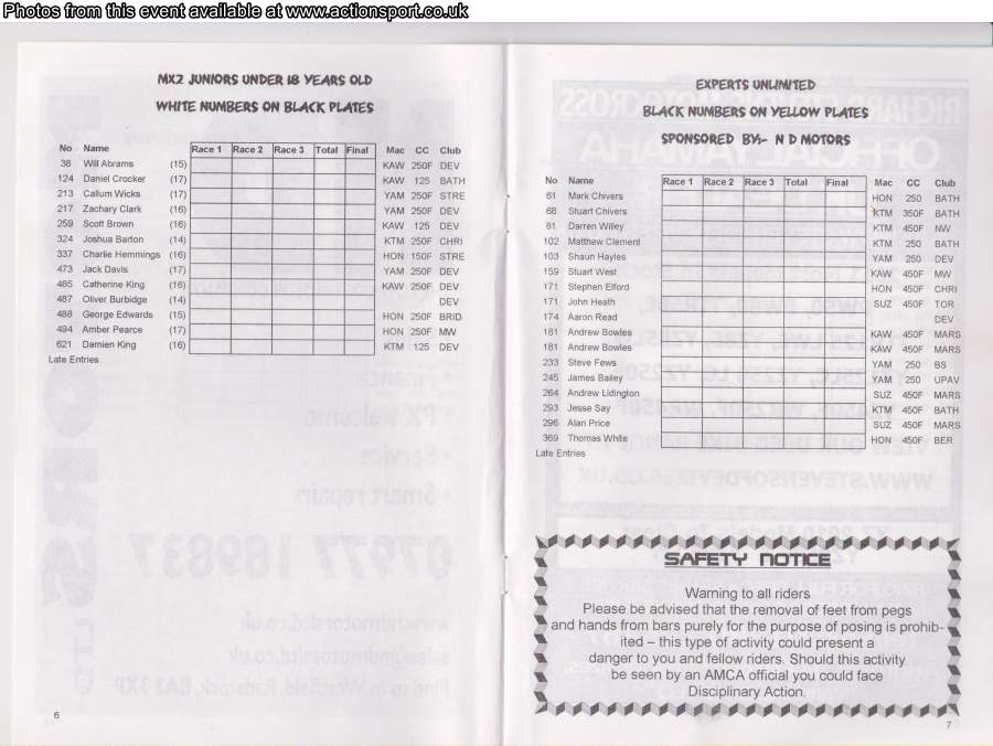 Event programme page