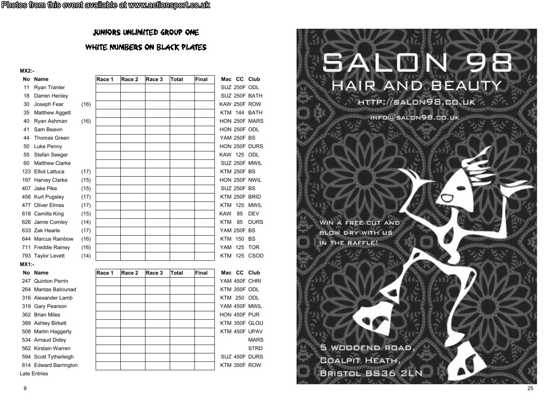 Event programme page